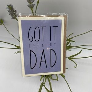 Got It from my Dad Father’s Day Card with matching envelope blank inside